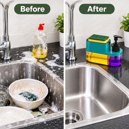 3-in-1 Soap Dispenser & Dish Scrubber Holder