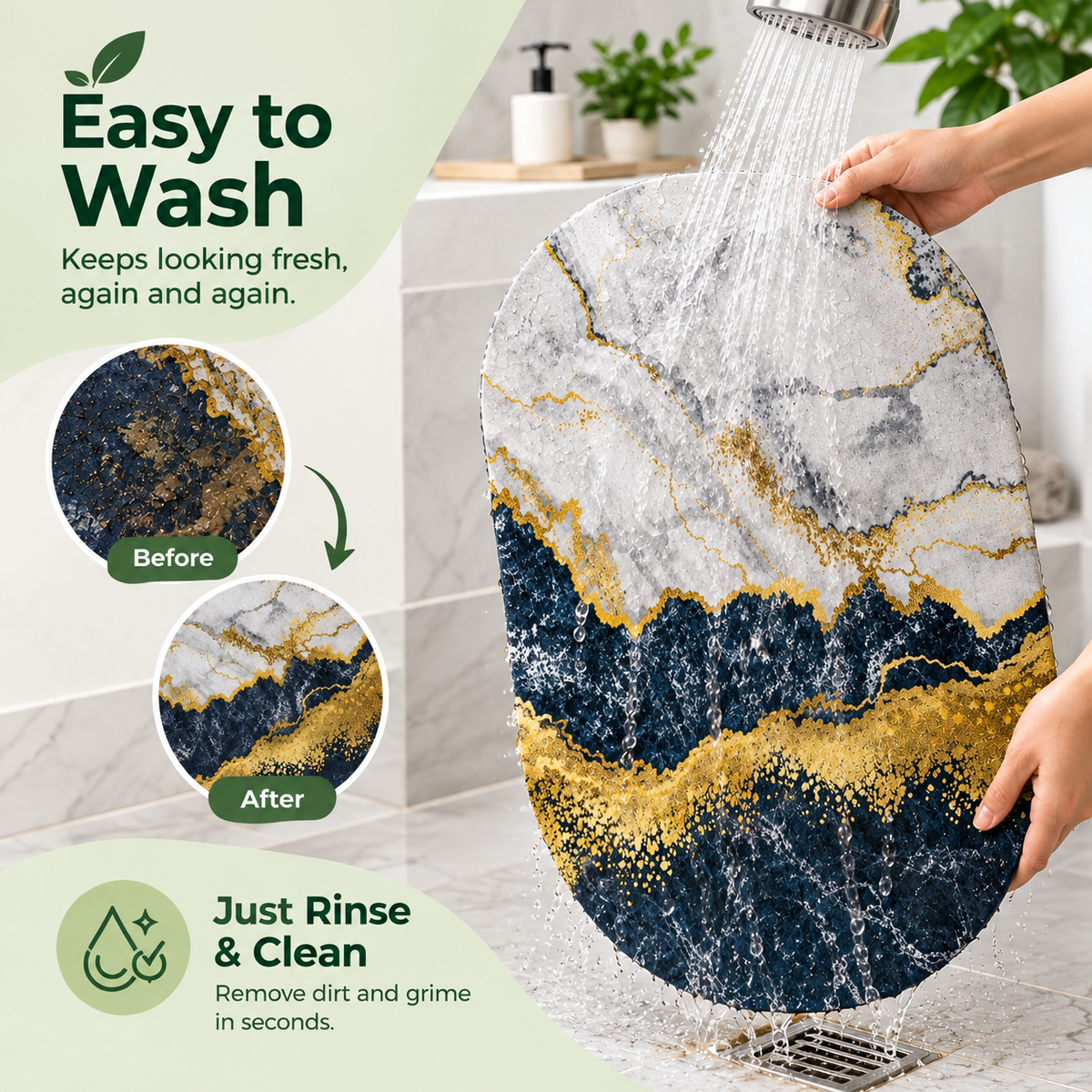 Water-Absorbent Non-Slip Bathroom Mat