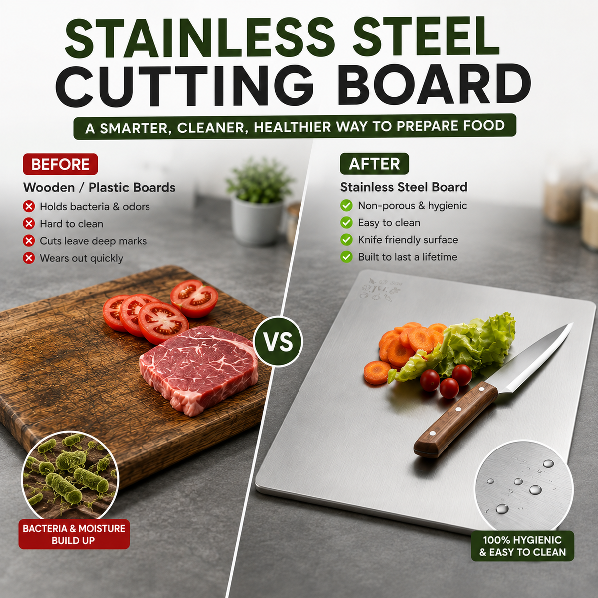 Premium Stainless Steel Cutting Board