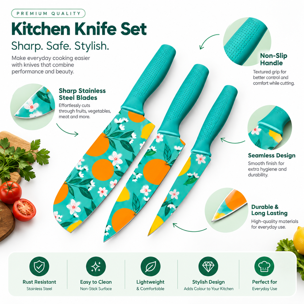 Colorful Kitchen Knife Set