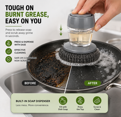 2-in-1 Soap Dispenser Dish Scrubber